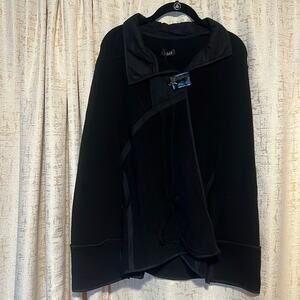 NWT Jaskar Black Chunky Button Closure Neck Collared Cardigan Women's Size Large